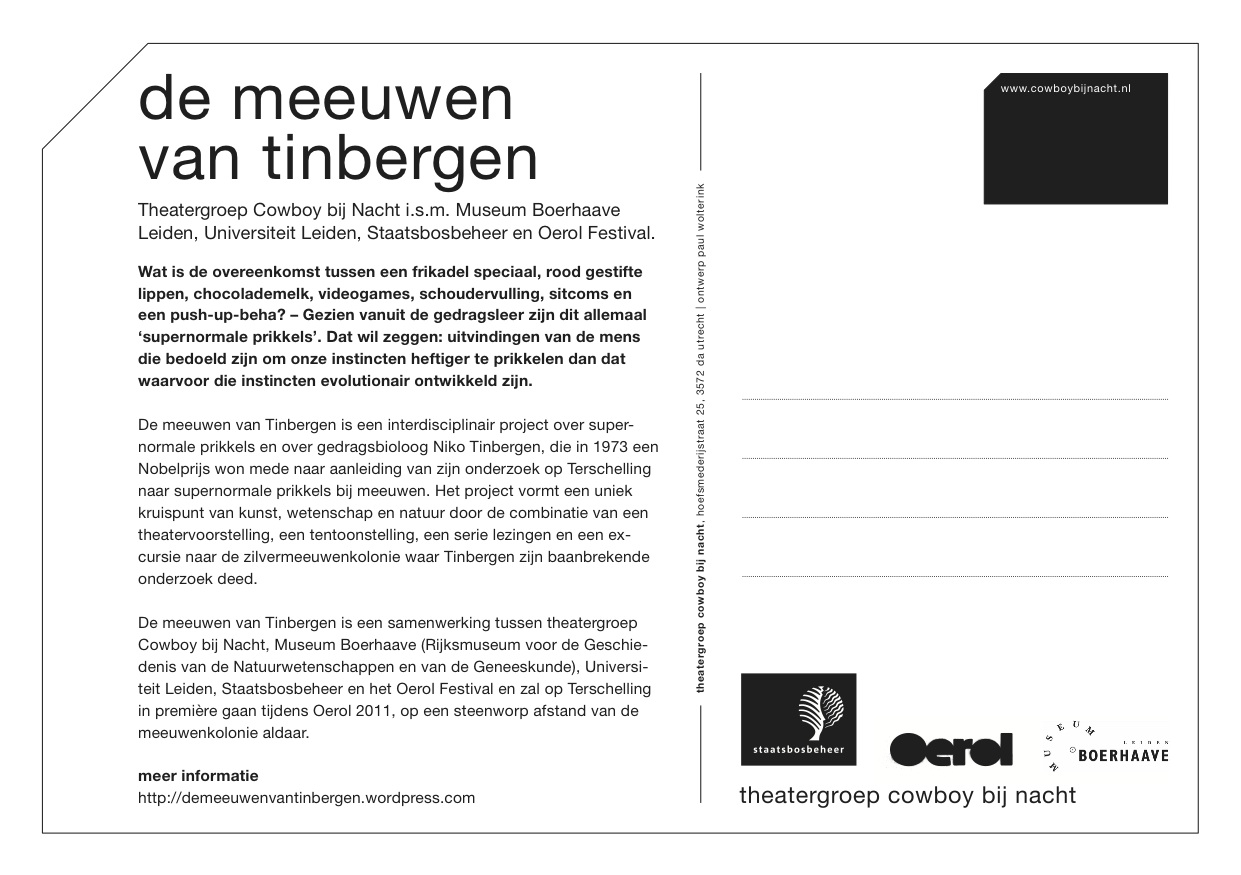 flyer De Meeuwen van Tinbergen (2 of 2)